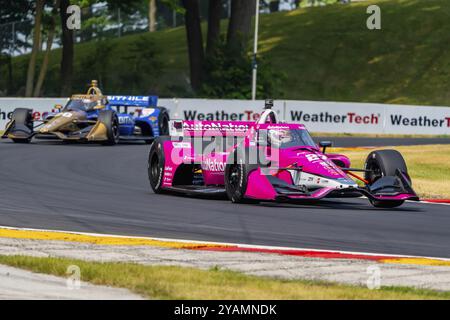 KYLE KIRKWOOD (27) aus Jupiter, Florida, reist während eines Trainings für den Sonsio Grand Prix in der Road America in Elkhart Lake WI durch die Kurven Stockfoto