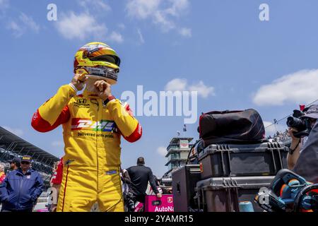 INDYCAR-Fahrer ROMAIN GROSJEAN (28) aus Genf und sein Andretti Autosport Honda-Team bereiten sich auf die Qualifikation für die Indianapolis 500 am vor Stockfoto