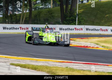 CHRISTIAN LUNGAARD (45) aus Hedensted, Dänemark, reist während eines Trainings für den Sonsio Grand Prix in der Road America in Elkhart Lake WI durch die Kurven Stockfoto