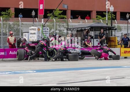 DER INDYCAR-Fahrer SIMON PAGENAUD (60) aus Montorillon, Frankreich, bringt seine Meyer Shank Racing Honda während des Chevrolet Detroit Grand Prix in Dienst Stockfoto