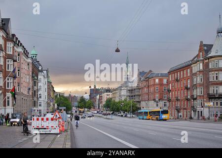 Kopenhagen, Dänemark. Oktober 2024. Blick auf eine Straße in Kopenhagen, Dänemark. Stockfoto