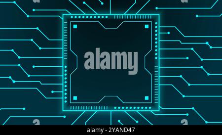 Technologiehintergrund mit Platz für Ihr Logo oder Ihren Text – 3D-Illustration Stockfoto