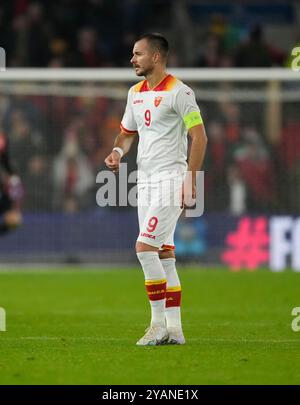 Cardiff, UK, 14 Oct 2024 Stefan Mugosa aus Montenegro während der UEFA Nations League Wales gegen Montenegro 2025 im Cardiff City Stadium Cardiff United Kingdom am 14. Oktober 2024 Graham Glendinning / Alamy Live News Stockfoto