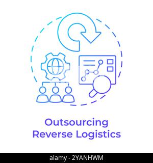 Outsourcing Reverse Logistics Blue Gradient Concept Symbol Stock Vektor