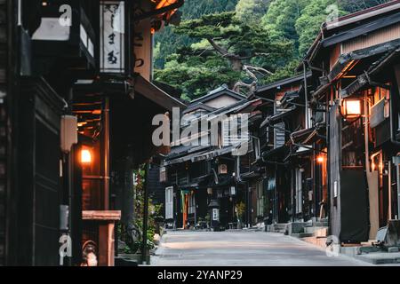 Narai-juku ist eines der letzten traditionellen Dörfer aus der edo-Zeit. Es befindet sich in der heutigen Stadt Shiojiri, Präfektur Nagano, Japan. Stockfoto