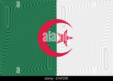 Tag Der Revolution In Algerien 1. November. Scribble Stil Algerien Flagge Vektor Hintergrund. Poster, Karte, Banner. Stock Vektor