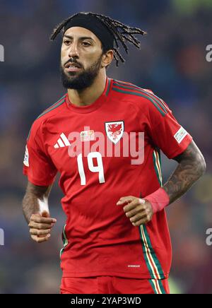 Cardiff, Großbritannien. Oktober 2024. Sorba Thomas von Wales während des Spiels der UEFA Nations League im Cardiff City Stadium. Der Bildnachweis sollte lauten: Darren Staples/Sportimage Credit: Sportimage Ltd/Alamy Live News Stockfoto