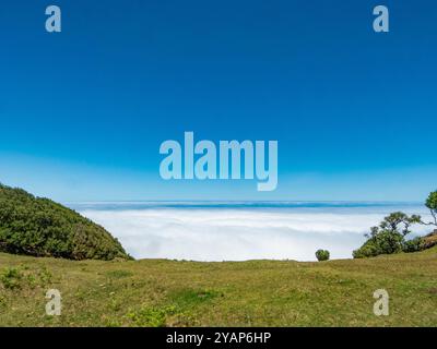 Blick vom sogenannten Feengarten auf Madeira über die Wolkendecke. Stockfoto