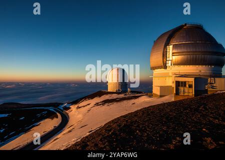 Gemini Telescope und Canada-France-Hawaii Telescope (CFHT) auf dem Mauna Kea in Hawaii Stockfoto