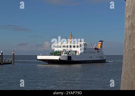 Fähranlegestelle Pellworm, Hafen, Strucklahnungshörn, Nordstrand, Nordfriesland, Schleswig-Holstein, Deutschland Stockfoto