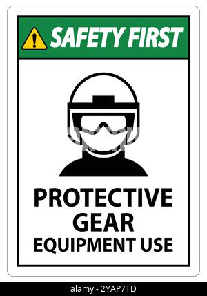 Verwendung von Sicherheits- oder Schutzausrüstung und Ausrüstung Stock Vektor