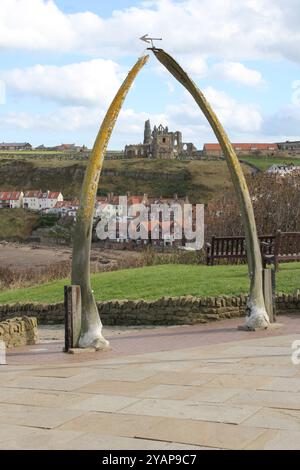 Whitby Whale Bone Arch, Whitby, England Stockfoto