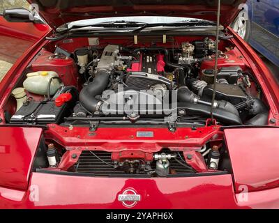 Motorraum Nissan 200SX S13 Stockfoto