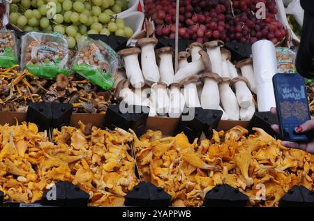 Kopenhagen/Dänemark/15. Oktober 2024/ Käufer bei Obst- und Gemüsehändlern in der Torvehalleerne in der dänischen Hauptstadt. Foto. Bilder von Francis Joseph Dean/Dean sind nicht für kommerzielle Zwecke bestimmt Stockfoto