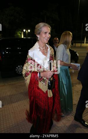 Die Tochter der Königin Sofia von Griechenland. Ankunft vor der Hochzeit im byzantinischen Museum in Athen. Stockfoto