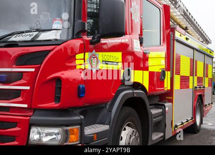 Schottisches Feuerwehrauto Stockfoto