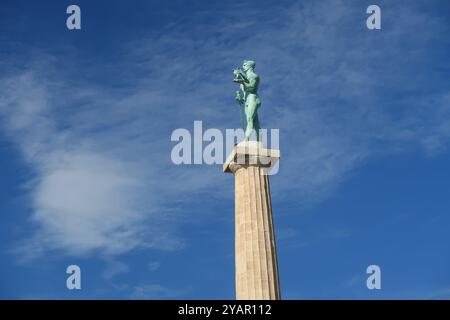 Pobednik-Denkmal in der Oberstadt der Belgrader Festung Stockfoto