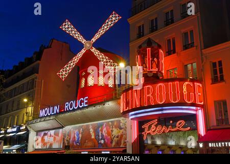Paris, Frankreich. Oktober 2024. Das Kabarett Moulin Rouge am 11. Oktober 2024 in Pigalle, Paris, Frankreich. Quelle: Gerard Crossay/Alamy Stock Photo Stockfoto