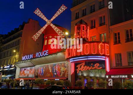 Paris, Frankreich. Oktober 2024. Das Kabarett Moulin Rouge am 11. Oktober 2024 in Pigalle, Paris, Frankreich. Quelle: Gerard Crossay/Alamy Stock Photo Stockfoto
