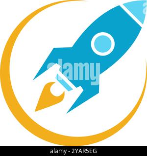 Designvorlage für das Symbol des Rocket-Logos Stock Vektor
