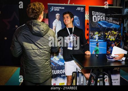 Antwerpen, Belgien. Oktober 2024. Der belgische Gilles-Arnaud Bailly ist am Medientag des ATP European Open Tennis Turniers in Antwerpen am Dienstag, den 15. Oktober 2024, zu sehen. BELGA FOTO JASPER JACOBS Credit: Belga News Agency/Alamy Live News Stockfoto