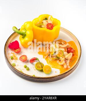 Würziger Thai-Salat mit gekochten Hühnerfüßen und Chilisauce（ohne Knochen） Stockfoto