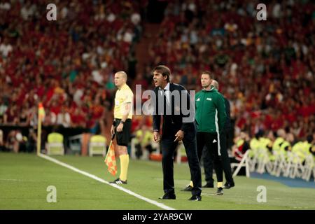 MADRID, SPANIEN - 2. SEPTEMBER: Spaniens Cheftrainer Julen Lopetegui beim Qualifikationsspiel der Russland-Weltmeisterschaft zwischen Spanien und Italien in Santiago Bernabeu Stockfoto
