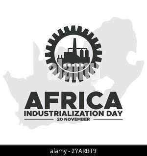 Afrika-Industrialisierungstag, 20. November, Vektor-Illustration zum Thema Afrika-Industrialisierungstag am 20. November. Stock Vektor