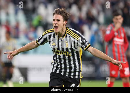 Torino, Italien. Mai 2023. Foto Tano Pecoraro/LaPresse 14 Maggio 2023 - Turin, Italia Sport, Calcio Juventus vs Cremonese - Campionato italiano di calcio Serie A TIM 2022/2023 - Allianz Stadium Nella Foto: Esultanza fagioli dopo il gol 1-0 Foto Tano Pecoraro/LaPresse 14. Mai 2023 - Turin, Italien Sport, Fußball Juventus vs Cremonese - italienische Serie A Fußball Meisterschaft 2022/2023 - Allianz Stadium im Foto: foli Live Presse Stockfoto