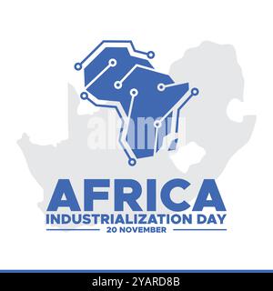 Afrika-Industrialisierungstag, 20. November, Vektor-Illustration zum Thema Afrika-Industrialisierungstag am 20. November. Stock Vektor