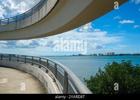 Blick auf Clearwater Beach und Tampa Bay von Clearwater Stockfoto