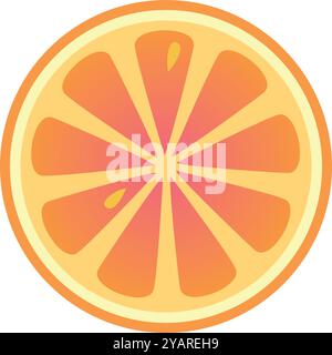 Vektor-Illustration einer Grapefruitscheibe mit Farbverlauf, die die saftige und erfrischende Natur der Frucht betont Stock Vektor