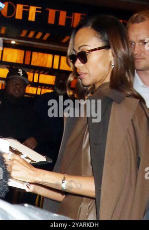 New York, NY, USA. Oktober 2024. Zoe Saldana wurde am 15. Oktober 2024 bei CBS Mornings in New York City gesehen. Quelle: Rw/Media Punch/Alamy Live News Stockfoto