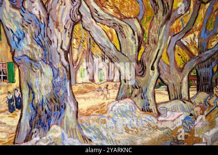 Detail, The Large Plane Trees (Road Menders at Saint-Rémy), 1889, Vincent Van Gogh (1853-1890), Poets & Lovers Exhibition, National Gallery, London, Stockfoto