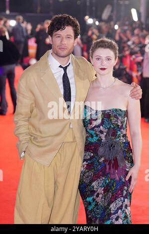 James Norton und Thomasin McKenzie nehmen an der Gala des BFI London Film Festival von Joy in der Royal Festival Hall im Southbank Centre in London Teil. Bilddatum: Dienstag, 15. Oktober 2024. Stockfoto