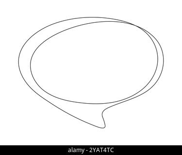 Kontinuierliche Linienzeichnung einer Sprechblase. Das Design ist einfach und sauber, mit einer einzigen, ununterbrochenen Linie, um die Sprechblase in einem darzustellen Stock Vektor