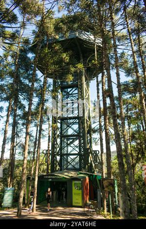 Canela, Brasilien - 15. Oktober 2024: Turm des Panorama-Observatoriums im Caracol Park in Canela, Süden Brasiliens Stockfoto