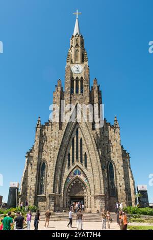 Canela, Brasilien - 15. Oktober 2024: Catedral de Pedra, berühmte Kathedrale aus Stein in der Innenstadt von Canela, südlich von Brasilien Stockfoto