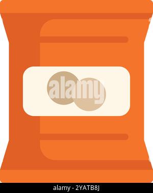 Orange Packung mit runden Crackern, ideal für Snacks oder Vorspeisen Stock Vektor