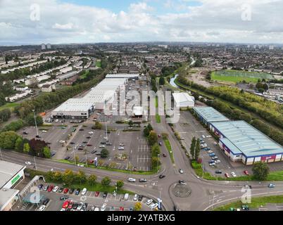 Drohnenansicht von Clydebank Scotland Stockfoto