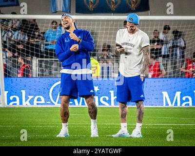 Qualifikation zur FIFA-Weltmeisterschaft Südamerika 2026, Mas Monumental Stadium, Buenos Aires, Argentinien. Oktober 2024. Die argentinische Nationalmannschaft trifft auf Bolivien zu einem neuen Termin der südamerikanischen Qualifikation zur FIFA Fussball-Weltmeisterschaft 2026. Mit Lionel Messi unter den Hauptspielern findet das Spiel im Mas Monumental Stadion im Stadtteil Núñez in der Autonomen Stadt Buenos Aires statt. Credit Facundo Morales IST NUR FÜR REDAKTIONELLE ZWECKE BESTIMMT Stockfoto