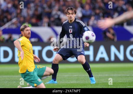 Saitama Stadium 2002, Saitama, Japan. Oktober 2024. Ayase Ueda (JPN), 15. OKTOBER 2024 - Fußball/Fußball: FIFA Fussball-Weltmeisterschaft 2026 Asien-Qualifikationsrunde Gruppenspiel der Gruppe C zwischen Japan und Australien im Saitama-Stadion 2002, Saitama, Japan. Quelle: YUTAKA/AFLO SPORT/Alamy Live News Stockfoto