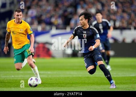 Japan. Oktober 2024. Kaoru Mitoma (JPN), 15. OKTOBER 2024 - Fußball/Fußball: Spiel der FIFA-Weltmeisterschaft 2026 Asien-Qualifikationsrunde in der Gruppe C zwischen Japan und Australien im Saitama-Stadion 2002, Saitama in Japan. Quelle: AFLO SPORT/Alamy Live News Stockfoto