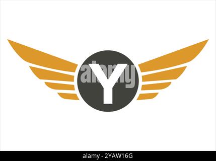 Letter Y Transportation Logodesign. Flügelsymbol Für Frachtschild Stock Vektor