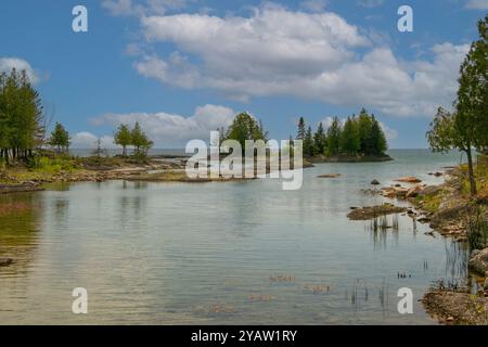 Blick auf den Huron-See von South Baymouth, Manitoulin Island. Stockfoto