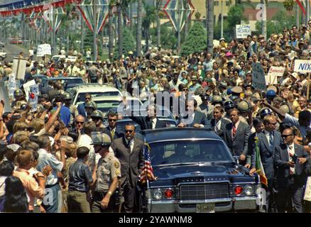 Gustavo Diaz Ordaz mit US-Präsident Richard Nixon zu Besuch in San Diego USA. Gustavo Díaz Ordaz Bolaños (12. März 1911-15, Juli 1979) war von 1964 bis 1970 Präsident von Mexiko. Stockfoto