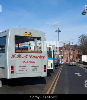 Wrexham Bus Station wurde 2003 eröffnet, North Wales, Großbritannien Stockfoto