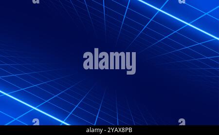 Leuchtende Gitterlinien geometrische Hintergrundbilder im Neonstil-Vektor Stock Vektor