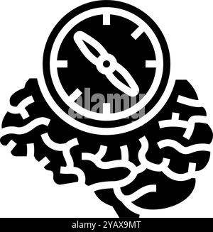 Kompass Brainstorming Glyphe Symbol Vektor Illustration Stock Vektor