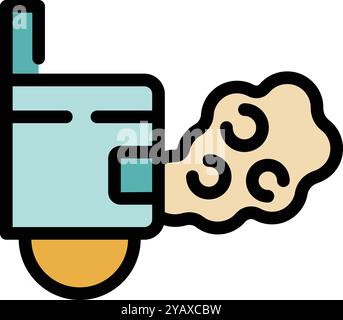 Einfaches Symbol eines wandmontierten Handtrockners, der heiße Luft in einer öffentlichen Toilette bläst Stock Vektor